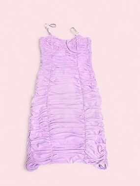 Shero Lilac ruched bodycon dress
